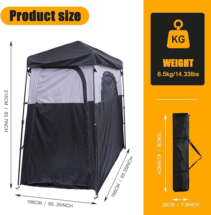 CDEN Camping Shower Tent, Outdoor Shower Enclosure, Camping Shower, Outdoor Bathroom, Pop Up Changing Tent, Oversize
