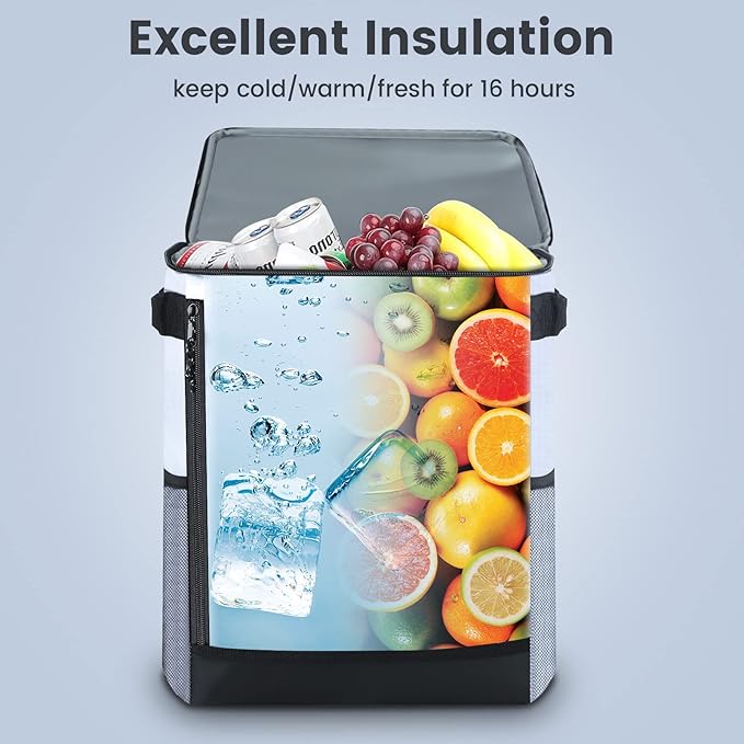 Cooler Backpack, 36 Cans Multifunctional Leakproof Cooler Backpack with Padded Top Handle, Mesh Pocket for Camping BBQ