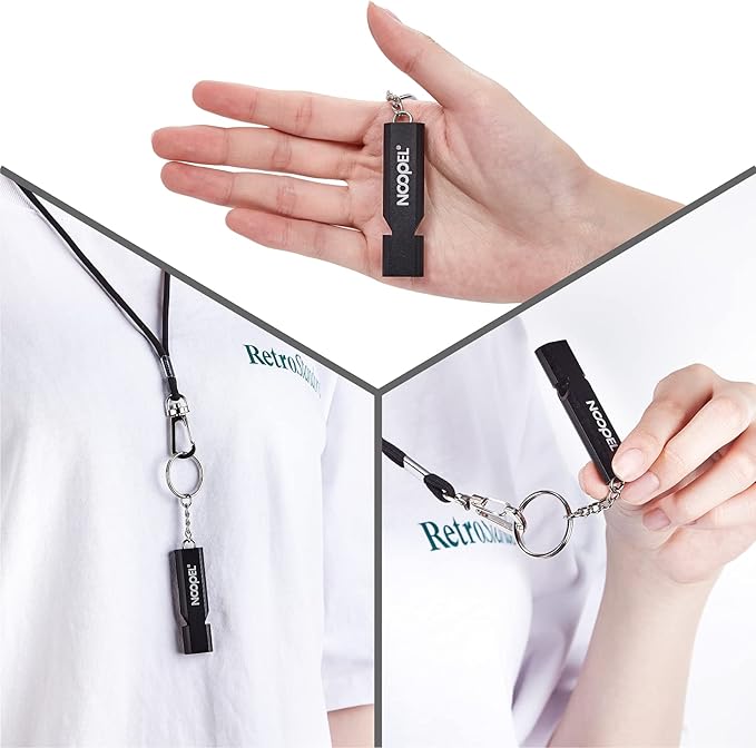 Noopel Emergency Whistles Lifeguard Safety Whistle with Lanyard and Keychain for Outdoor Camping Hiking Boating Backpacking Fishing Kayak Kids Rescue Signaling Loud Survival Whistle