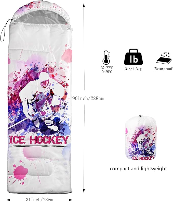 QOOMO Camping Sleeping Bags,3 Season Warm & Cool Weather,Lightweight,Waterproof Sleeping Bags for Adults & Kids,Traveling,and Outdoors,Camping Gear Equipment