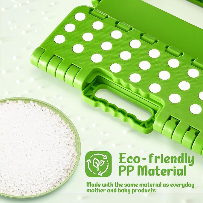 ACSTEP 9 Inch Folding Step Stool 300 LB Capacity Plastic Foldable Step Stools for Kids and Adults, Folding Stool Suitable for Kitchen, Stepping Stool with Handle Green Small Step Stool 1PC