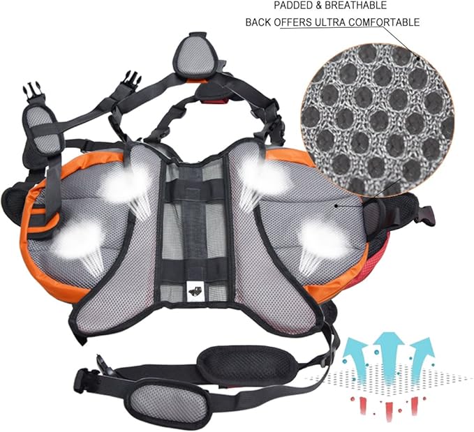 Adjustable Service Dog Supply Backpack Saddle Bag for Camping Hiking Training