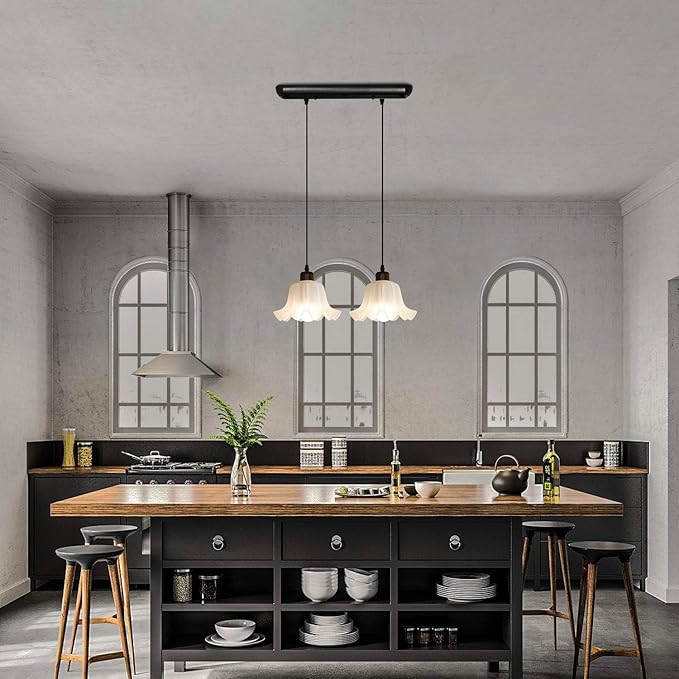 Plastic Lampshades Set of 2, Flower Lampshades 3.7" Top x 7.7" Bottom x 4.5" High, Seaside village Table lamp, Floor Lamps, Pendant Light, Wall Light Replacement Lampshade