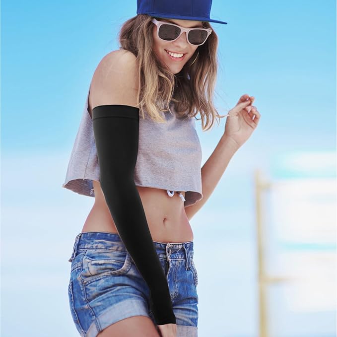 GOUNOD Sun Protection Cooling Arm Sleeves with Thumb Holes - Gardening Outdoors Sports Workouts Sunscreen Arm Sleeves