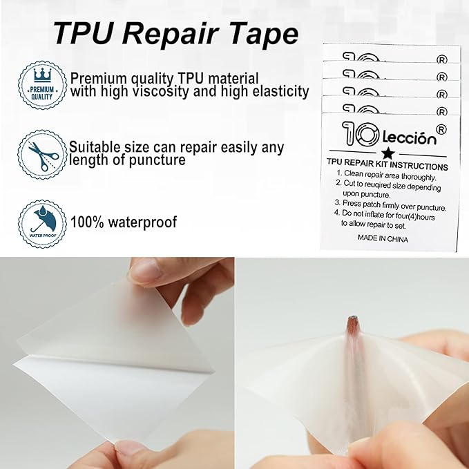 TPU Pool Patch Repair Kit for Air Mattress, Swimming Pool, Bounce House, Tent, Canvas, Canopy, Pool Floats, Tubes Air Bed and Inflatable Toys (3 in x 10 ft)