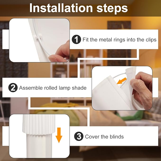 Drum Lamp Shades for Floor Lamps Tall Lamp Shade for Modern, 15.7"x5.9"x5.9" Replacement Lamp Shades, Large Pleated Linen Round Lamp Shade