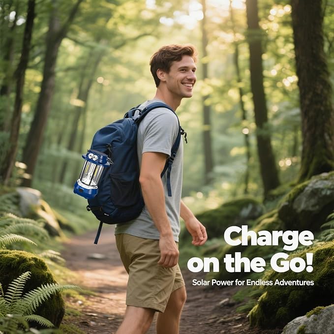 HOMY Camping Lantern Rechargeable, 5 Lighting Modes + SOS Flash - Dual Charging (USB-C/Solar) Portable & Water-Resistant , Ultra-Light Owl Lamp for Kids Camping Gift