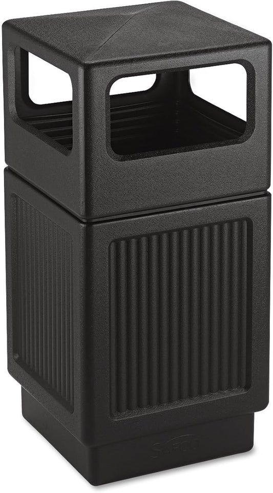 Safco Canmeleon Trash Can, 38 Gallons, Indoor and Outdoor Use, Durable & Weather-Resistant Commercial Garbage Can, Black