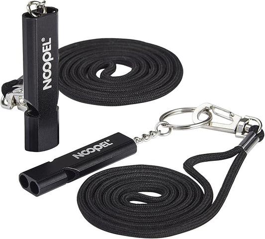 Noopel Emergency Whistles Lifeguard Safety Whistle with Lanyard and Keychain for Outdoor Camping Hiking Boating Backpacking Fishing Kayak Kids Rescue Signaling Loud Survival Whistle
