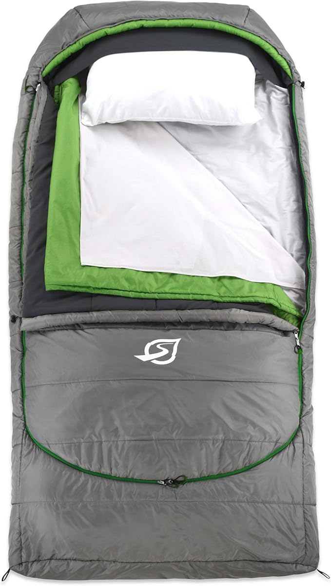 SylvanSport Cloud Layer Sleeping Bag for Adults - Adjustable Layers for 3-4 Season use - Integrated Cotton Sheet
