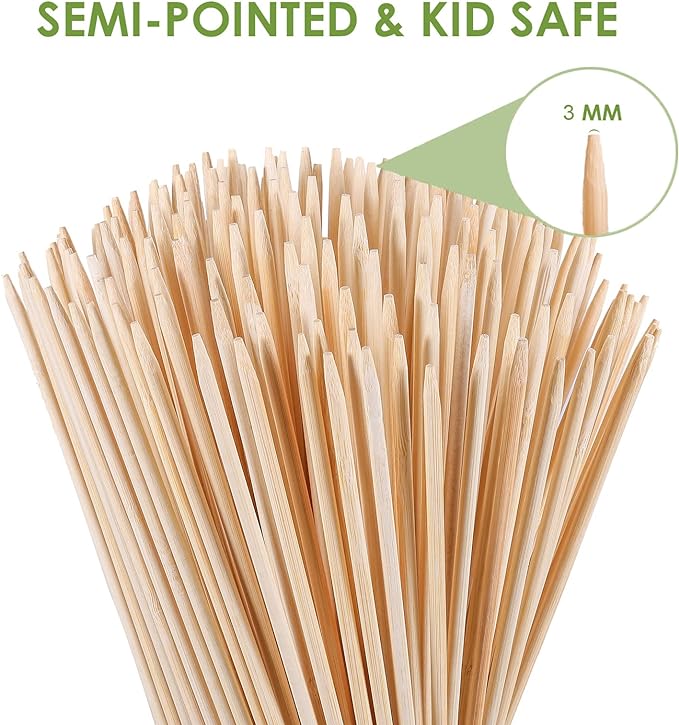 Smores Sticks 36" Long 5 mm Thick, 120 PCS Marshmallow Roasting Smore Sticks Bamboo, Disposable Marshmellow Sticks Camping Heavy Duty SMores Skewers for Outdoor Fire Pits Campfires Hot Dog Sausage