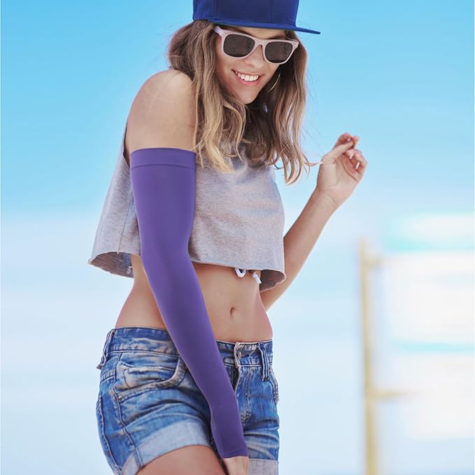 GOUNOD Sun Protection Cooling Arm Sleeves with Thumb Holes - Gardening Outdoors Sports Workouts Sunscreen Arm Sleeves