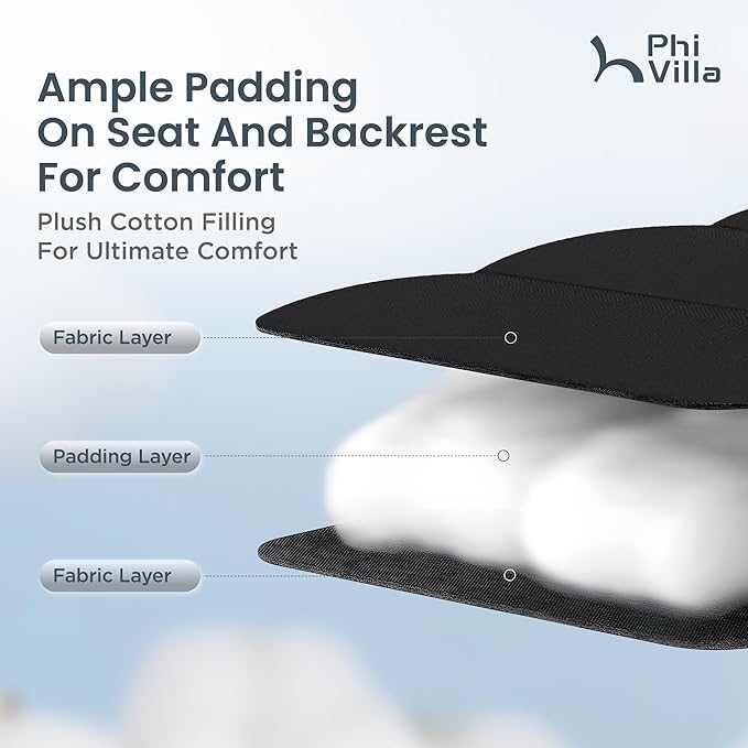 PHI VILLA XXL Oversized Padded Zero Gravity Chair, Foldable Patio Recliner, 30" Wide Seat Anti Gravity Lounger with Cup Holder, Support 400 LBS (Navy Blue)