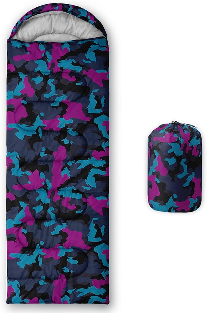 Sleeping Bags for Adults and Kids Backpacking Camping Sleeping Bags for Girls and Boys Lightweight Waterproof Cold/Warm Sleeping Bag for All Season