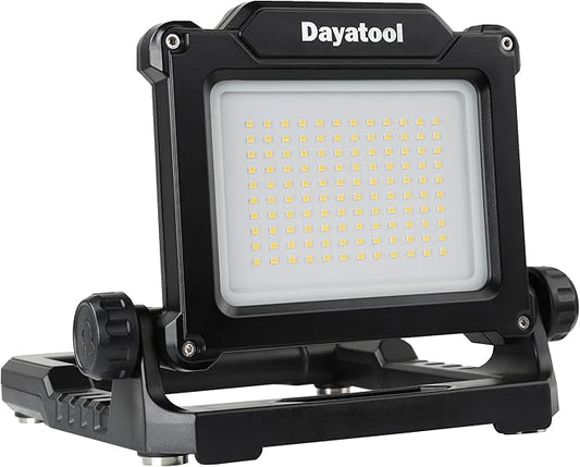 4000Lumens Work Flood Light Cordless Portable Rechargeable Led Work Lights with Magnet for Mechanic, Compatible with Dewalt 20v, Milwaukee,Makita 18v m18 Lithium Tool Battery, Black