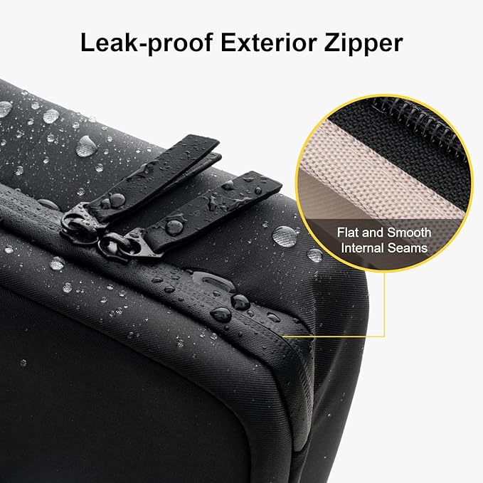 LEVEL8 Travel Toiletry Bag for Women Men, Travel Organizer Water Repellent, Makeup Organizer with Hang Hook for Travel Accessories, Large/Black