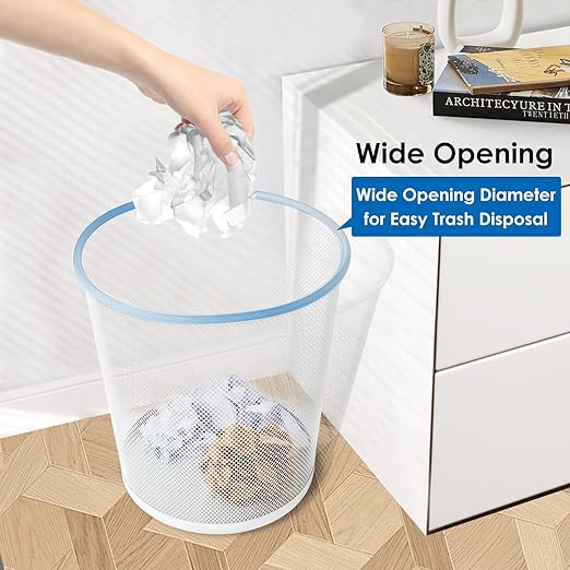Office Mesh Trash Cans (10-Pack 6 Gal),Open Metal Wire Wastebaskets, Mesh Office Garbage Can, Waste Basket Trash Can for Near Desk,Recycling Garbage Container Bin for Home,School