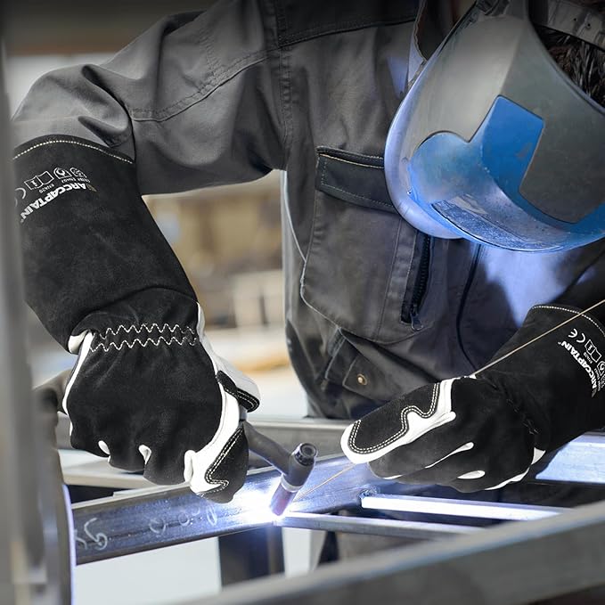 ARCCAPTAIN Tig Welding Gloves: Premium Goatskin Grain Leather, Dexterity, Comfort, Duralble Tig Gloves for Work Protection
