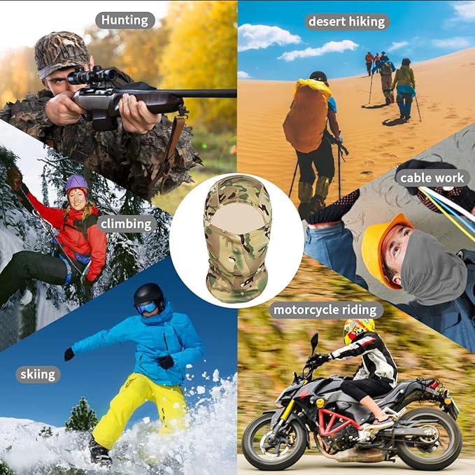 Achiou Ski Mask for Men Women, Balaclava Face Cover, Shiesty Mask UV Protector Lightweight for Motorcycle Snowboard