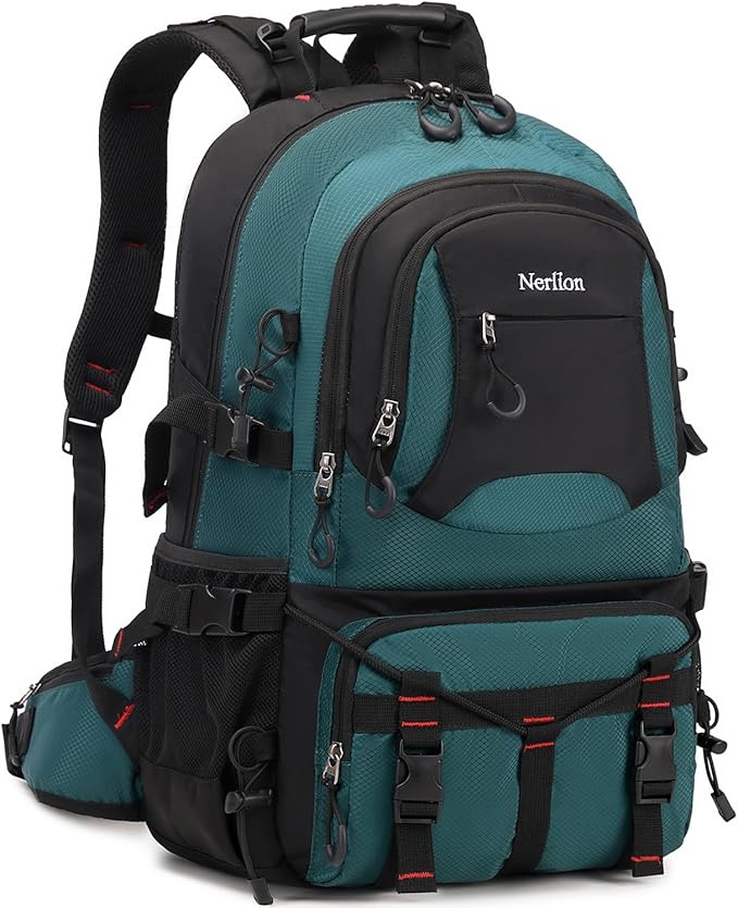 Nerlion 40L Hiking Backpack Travel Backpack for Men Women Camping Waterproof Outdoor Hiking Daypack Lightweight Backpack (Dark Green)