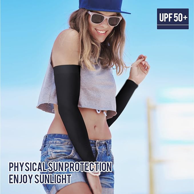 GOUNOD Sun Protection Cooling Arm Sleeves with Thumb Holes - Gardening Outdoors Sports Workouts Sunscreen Arm Sleeves