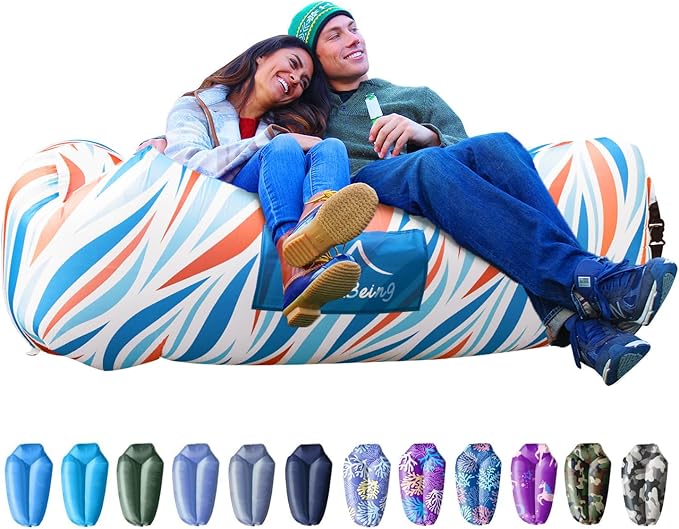 AlphaBeing Inflatable Lounger Beach Chair Accessories, Air Sofa Hammock Inflatable Couch for Camping Backyard Lakeside with Compression Sacks, Ideal Outdoor Gifts for Adults