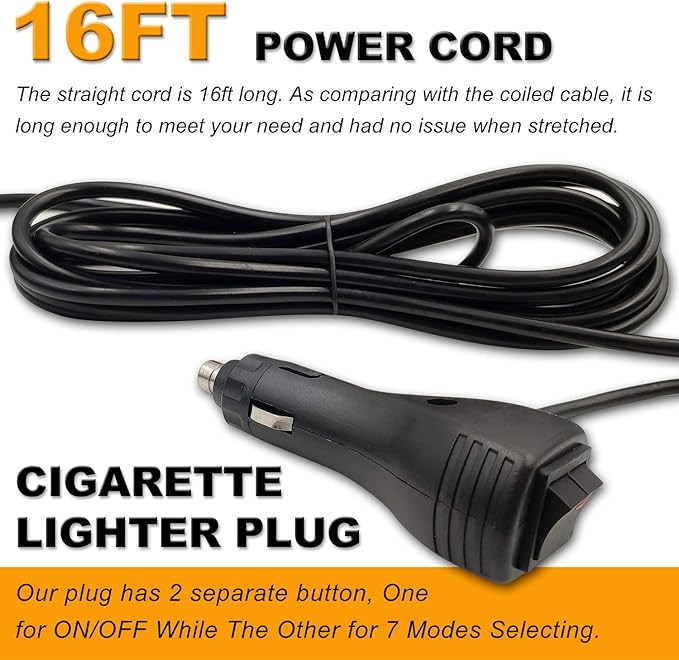 LED Strobe Light, 12V-24V Warning Emergency Safety Flashing Beacon Lights with Magnetic and 16.4 ft Straight Cord Vehicle Forklift Truck Tractor Golf Carts UTV Car Bus (1 PCS, Amber)