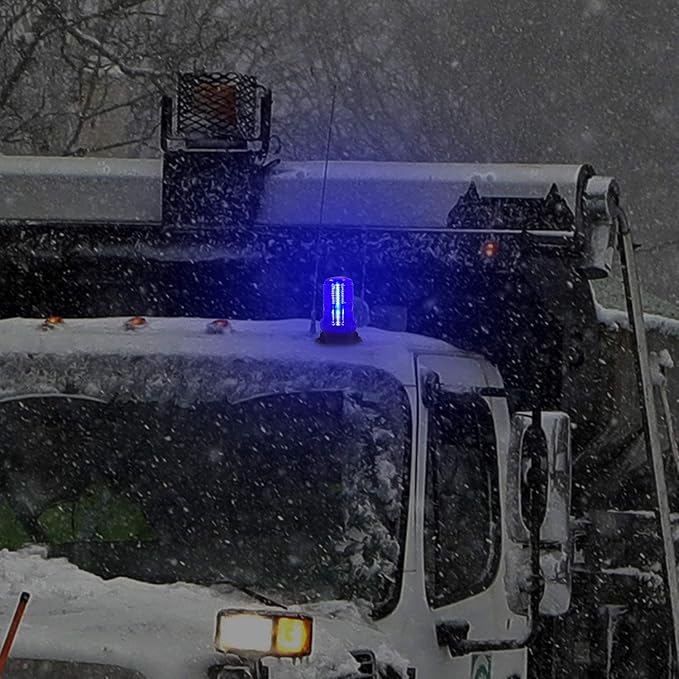 LED Strobe Light, 12V-24V Warning Emergency Safety Flashing Beacon Lights with Magnetic and 16.4 ft Straight Cord Vehicle Forklift Truck Tractor Golf Carts UTV Car Bus (2 PCS, Blue)