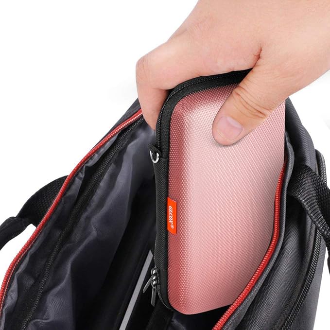 GLCON Cell Phone Carrying Case - Portable Hard EVA Charger Case - High Protection Small Zipper Travel Pouch Storage Bag Electronic Organizer for Battery, GPS, Hard Drive, Charging Cable, Cord - Pink