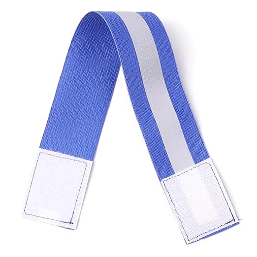 4PCS Reflective Wrist Strap 4x1.5cm Safety Gear Reflective Wristbands High Visibility Bike Ankle Bands Reflector Armband Self-Adhesive Reflective Bands for Walking,Night Sports Royal Blue