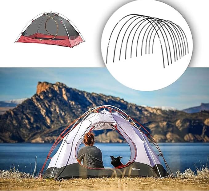DIY Tent Pole, Replacement Tent Pole, Greenhouse Hoops,Telescopic Rod,Long Approximately 52ft, Diameter - 6.5mm,36 Packs, for Hiking Camping Backpacking Tent