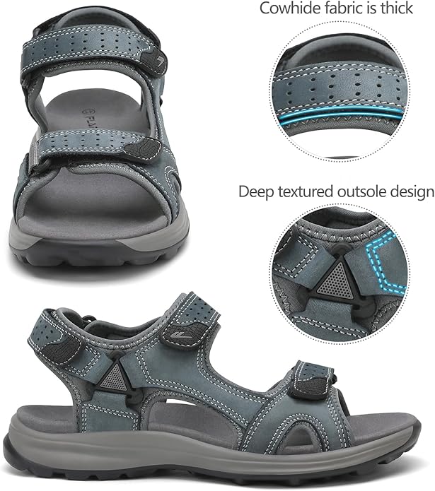 FLARUT Men's Sport Sandals Outdoor Hiking Sandal Open Toe Walking Sandals for Summer Beach Water Shoes