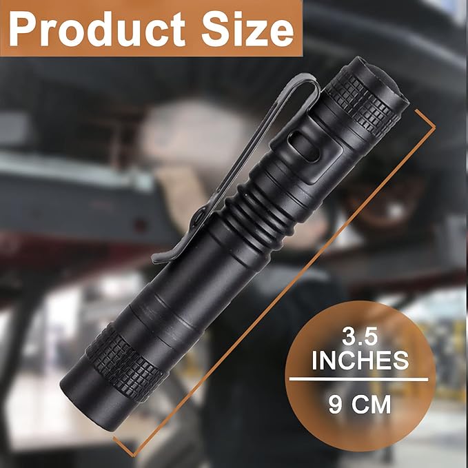 Beieverluck 10 Pack Small Mini LED Flashlight Pocket Flashlight Pen Light Flashlight Tactical Flashlight with Clip Flashlights for Camping Outdoor Emergency Inspection Fathers Gifts for Dad Husband