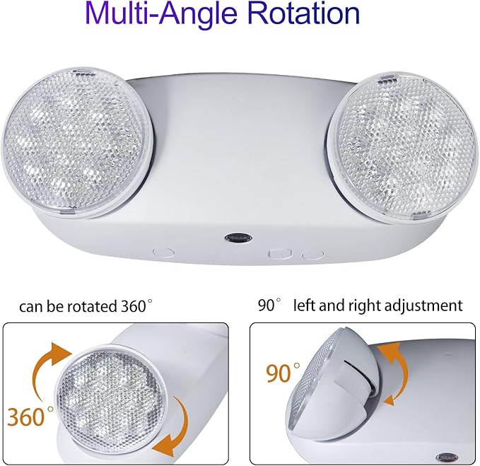TANLUX LED Emergency Lights with Battery Backup, UL Listed, AC 120/277V, Hardwired Emergency Exit Light Fixtures for Business - 4 Pack(White)