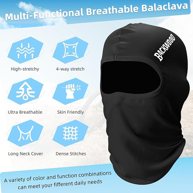 2 Pack Ski Mask Balaclava Face Mask, Breathable Face Cover Warm Windproof Neck Gaiter for Men Women Skiing Cycling Fishing