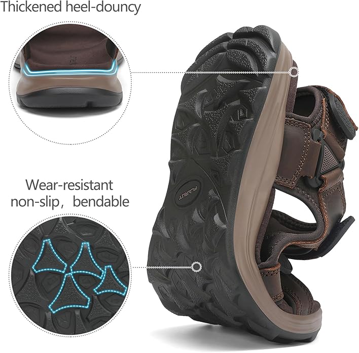 FLARUT Men's Sport Sandals Outdoor Hiking Sandal Open Toe Walking Sandals for Summer Beach Water Shoes