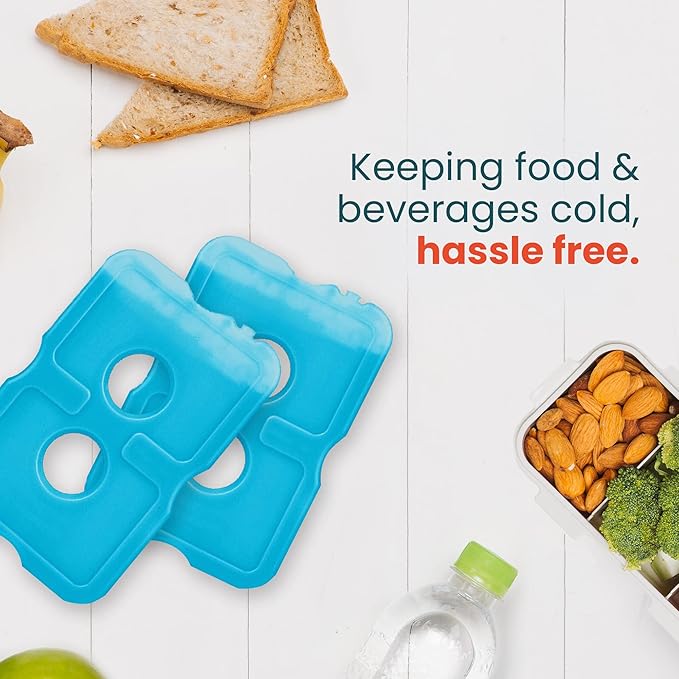 Healthy Packers Ice Packs for Lunch Boxes & Coolers - Freezer Packs - Original Cool Pack | Cooler Accessories for Beach, Camping & Fishing | Slim & Long-Lasting Reusable Ice Pack for Cooler