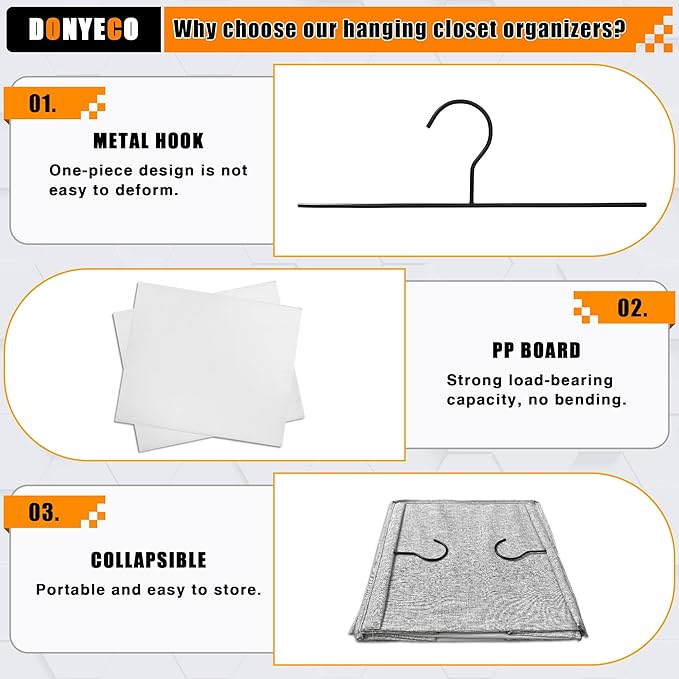 5-Shelf Hanging Storage Closet Organizer, Linen Rv Storage and Organization for Wardrobe, Inside, Camper Accessories, Nursery, Baby Room