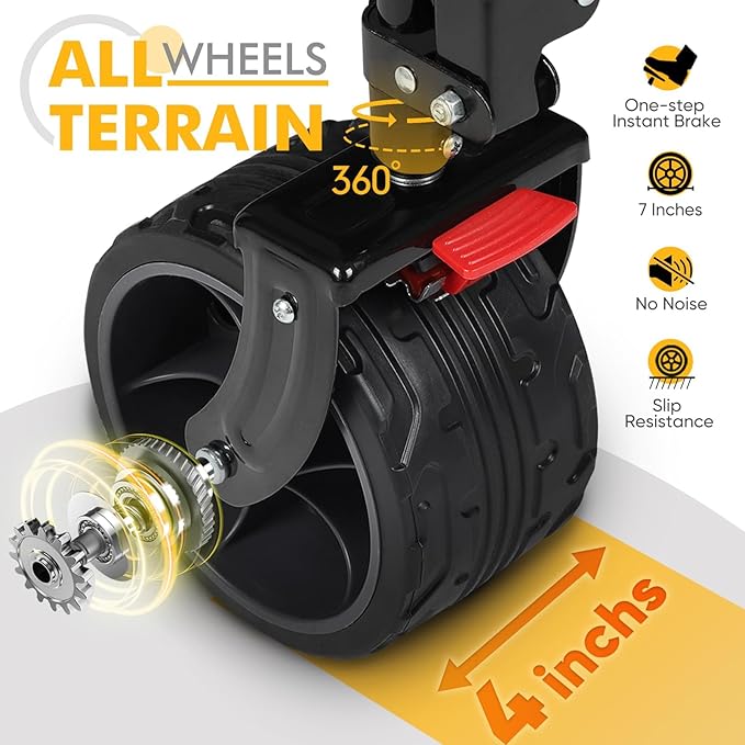 400L Large Capacity Folding Double Decker Wagon with Brakes, 50" Extra Long Extender Cart, 500lbs Heavy Duty Collapsible Wagons, All-Terrain Big Wheels for Camping, Sports, Shopping. Black