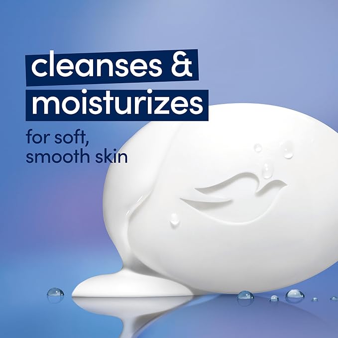 Dove Beauty Bar Soap Original 8 Count for Soft, Smooth Skin, with 1/4 Moisturizing Cream 3.75 oz