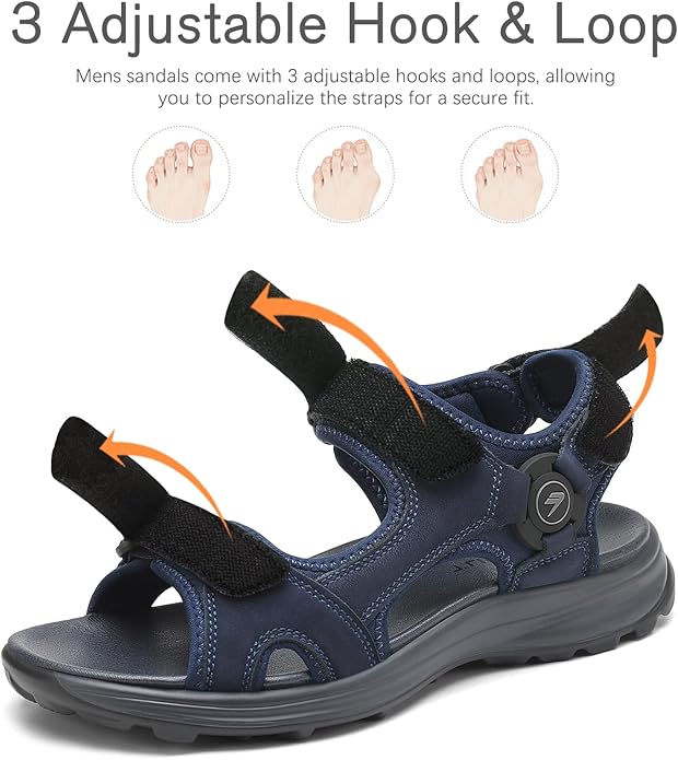 FLARUT Men's Sport Sandals Outdoor Hiking Sandal Open Toe Walking Sandals for Summer Beach Water Shoes