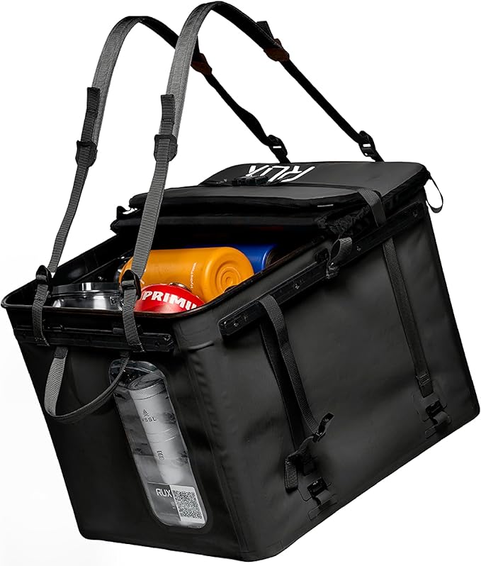 70L Collapsible Gear Box (Black) - Modular Adventure Storage Solution for Camping Storage, Overlanding, Off-Road and Van Life - Weatherproof, Durable and Multifunctional