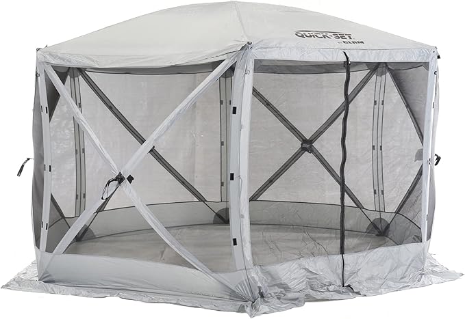 CLAM Pop Up Screen Tent, Outdoor Camping Gazebo Canopy, Escape, 11.5', Gray