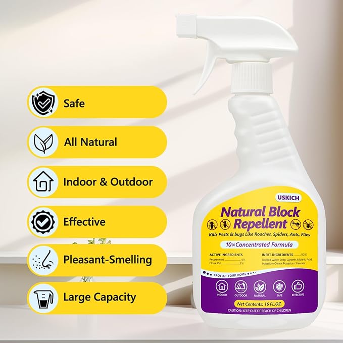 Ant Killer & Bug Spray - 16 oz-Natural Indoor & Outdoor Insect Repellent Spray for Spiders, Ants, Roaches,Cockroach -Fly and Insect Defense, Safe & Extra-Strong Formula,Pest Control