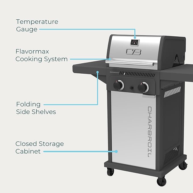 Charbroil Performance Series 2-Burner Gas Grill Cabinet, Stainless Steel - 463638125