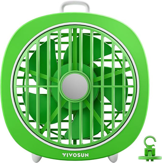 VIVOSUN AeroWave D4, 4” Grow Tent Clip Fan with Magnetic Hook, 3-Speed Strong & Quiet Airflow, Adjustable Airflow Angle for Hydroponics, Circulation & Cooling, Green, 1-Pack