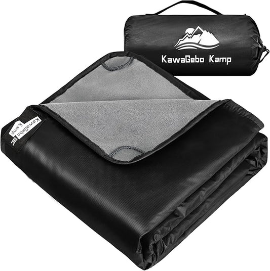 Fleece Waterproof Outdoor Blanket, Windproof Stadium Blanket for Camping, Picnics, and Sports Stay Dry and Comfortable 80"x58"