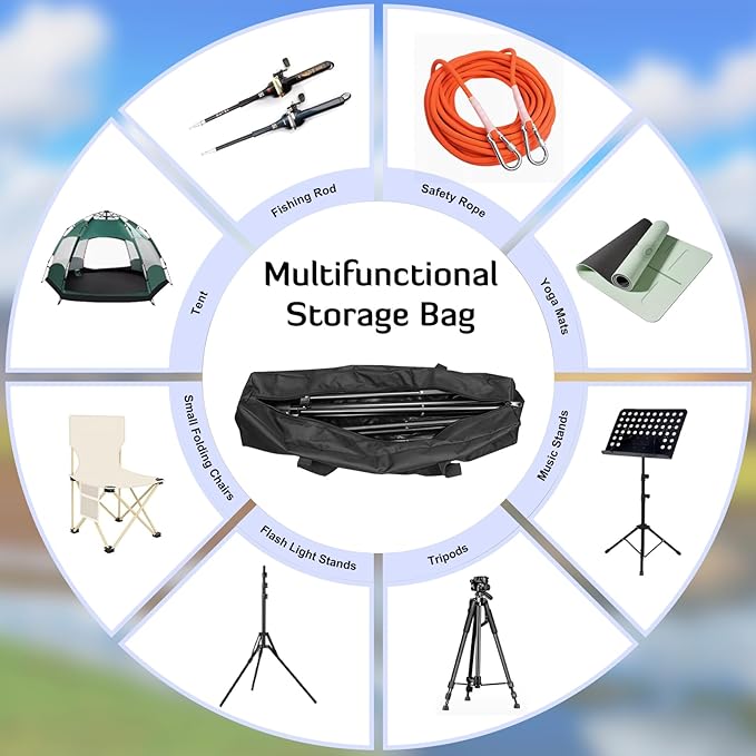 INFANZIA 35 inch Duffel Travel Sports Equipment Bag, Long Luggage Bag with Upgrade Zipper Water Resistant, Extra Large Foldable Storage Bag for Camping, Tent, Tripod, Fishing