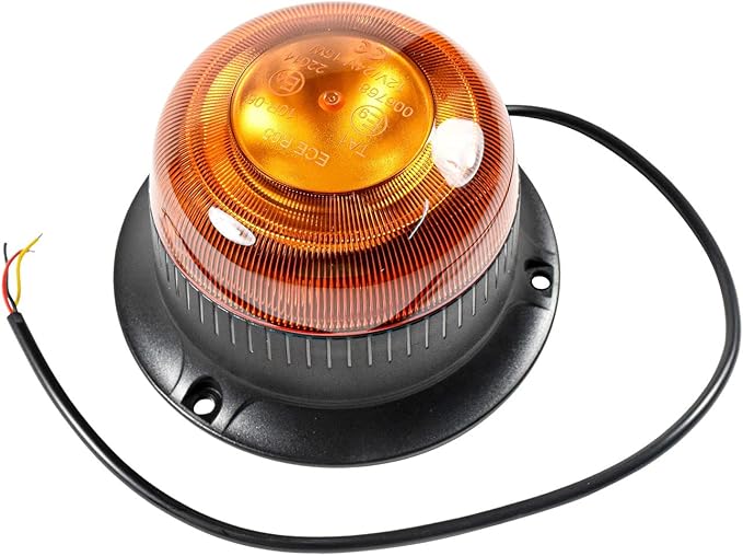 HQRP Amber Beacon Flashing Caution Safety Warning LED Light Screw Mount, Emergency Strobe Construction LED Lights for Vehicles, Truck, Golf Cart, Tractor, Postal Car, ATV, UTV, Snow Plow, Forklift