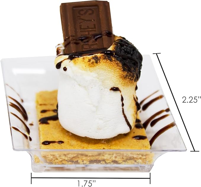 48 Pack Tiny Square Black Plastic Tray Mini Appetizer Plates for Party Mini Serving Tray Small Appetizer Serving Sauce Dish Black Disposable Dessert Plates for Events CMJJ